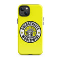 Yellow iPhone case with Coldstreet Worldwide logo, perfect for Pro Max and Mini iPhones