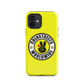 Yellow iPhone case with Coldstreets Worldwide logo, perfect for Pro Max iPhone models