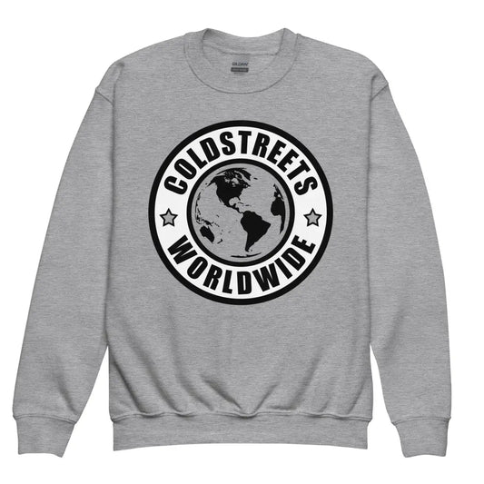 Sport Grey sweatshirt with Coldstreets Worldwide globe logo in Royal Red design