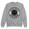 Sport grey sweatshirt with black smiley logo and COLDSTREETS WORLDWIDE text from CS Clothing Co