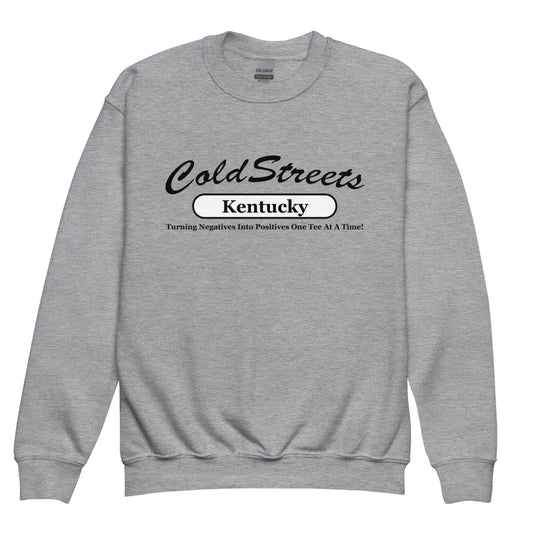 Sport grey sweatshirt with Cold Streets Kentucky text in red royal print