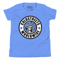 Light blue t-shirt in ring-spun combed cotton with Statue of Liberty logo for Coldstreets Worldwide