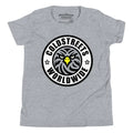 Grey t-shirt in ring-spun combed cotton with Coldstreet’s Worldwide logo and palm tree design