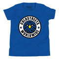 Blue t-shirt in ring-spun combed cotton featuring Coldstreets Worldwide logo with eagle design