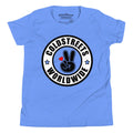 Light blue ring-spun combed cotton t-shirt with Coldstreets Worldwide logo and bunny design