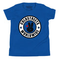 Blue T-shirt in ring-spun combed cotton with Coldstreets Worldwide logo and peace sign bunny