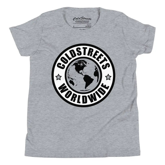 Grey Cold Streets Worldwide t-shirt in ring-spun combed cotton with globe logo design