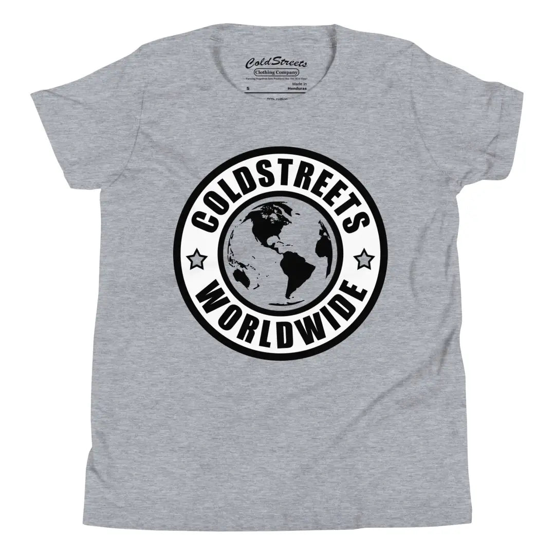 Grey Cold Streets Worldwide t-shirt in ring-spun combed cotton with globe logo design