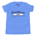 Light blue ring-spun combed cotton t-shirt with Cold Streets Idaho text and slogan