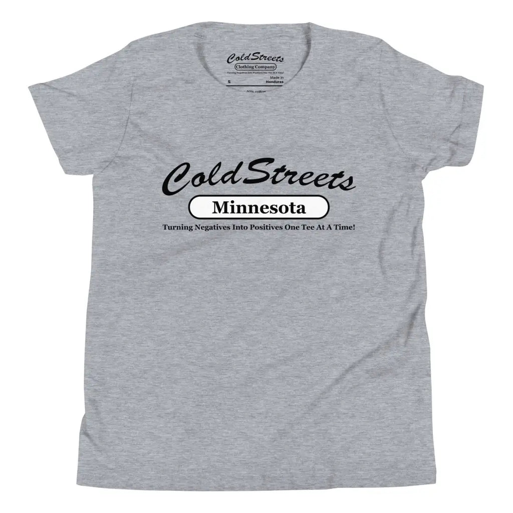Gray Cold Streets Minnesota T-shirt in athletic heather white, made from ring-spun combed cotton