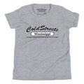 Grey ring-spun combed cotton t-shirt with Cold Streets Mississippi printed in black