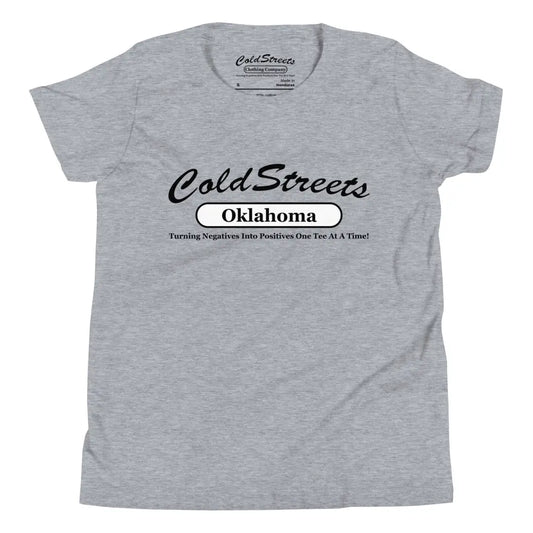 Gray ring-spun combed cotton t-shirt with Cold Streets Oklahoma design from CS Clothing Co