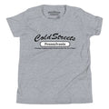 Grey t-shirt with Cold Streets Pennsylvania text in ring-spun combed cotton blend