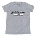 Gray t-shirt with Cold Streets Utah text in black, made from ring-spun combed cotton