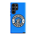 Blue phone case with Coldstreets Worldwide logo for Samsung Galaxy S20, S21, S22