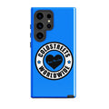 Blue phone case with Coldstreets Worldwide logo for Samsung Galaxy S20, S21, S22