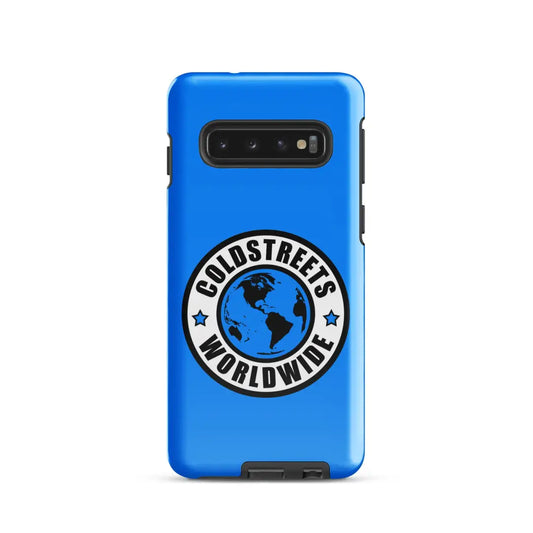 Blue phone case with Coldstreet Worldwide logo for Samsung Galaxy S20, S21, S22