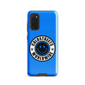 Blue phone case for Samsung Galaxy S20, S21, S22 with Coldstreets Worldwide logo