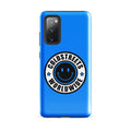 Blue phone case with Coldstreets Worldwide smiley logo for Samsung Galaxy S20, S21, S22