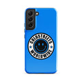 Blue phone case for Samsung Galaxy S20, S21, S22 with Coldstreets Worldwide logo