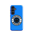 Blue phone case with smiley face logo design for Samsung Galaxy S20 S21 S22 Coldstreets Worldwide