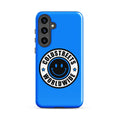 Blue phone case with smiley logo and COLDSTRESS WORLDWIDE for Samsung Galaxy S20 S21 S22