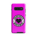 Pink phone case for Samsung Galaxy S20, S21, S22 featuring Coldstreets Worldwide logo