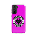 Hot pink phone case with Coldstreels Worldwide logo for Samsung Galaxy S20, S21, S22