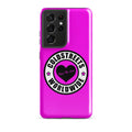 Hot pink phone case for Samsung Galaxy S20, S21, S22 with Coldstreet’s Worldwide logo