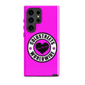 Pink phone case with Coldstreets Worldwide logo for Samsung Galaxy S20, S21, S22