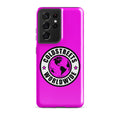 Hot pink phone case with Goldstreets Worldwide logo for Samsung Galaxy S20 S21 S22