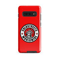 Red phone case for Samsung Galaxy S20 with Statue of Liberty logo and Coldstaffs Worldwide