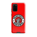 Red phone case for Samsung Galaxy S20/S21/S22 featuring Coldstreets Worldwide logo