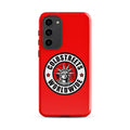 Red phone case for Samsung Galaxy S20, S21, S22 with Coldstreets Worldwide logo