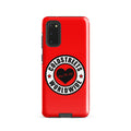 Red phone case with Coldstreeps Worldwide logo, perfect for Samsung Galaxy S20, S21, S22