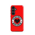 Red phone case with Coldstreets Worldwide logo for Samsung Galaxy S20, S21, S22