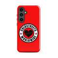 Red phone case with Coldstreets Worldwide logo for Samsung Galaxy S20, S21, S22