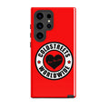 Red Coldstreets Worldwide phone case for Samsung Galaxy S20, S21, S22 with heart logo