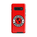 Red phone case with Coldstreers Worldwide logo for Samsung Galaxy S20, S21, S22