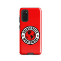 Red phone case with Coldstreets Worldwide logo for Samsung Galaxy S20 S21 S22