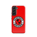 Red phone case with Coldstreets Worldwide logo for Samsung Galaxy S20, S21, S22