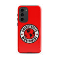 Red phone case with Coldstreets Worldwide logo for Samsung Galaxy S20, S21, S22