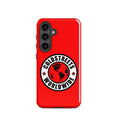 Red phone case with Coldstreets Worldwide logo for Samsung Galaxy S20, S21, S22