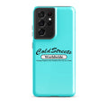 Turquoise phone case for Samsung Galaxy S20, S21, S22 with ColdStreets Worldwide text