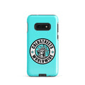 Turquoise phone case for Samsung Galaxy S20, S21, S22 with Statue of Liberty logo