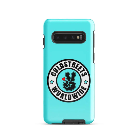 Turquoise phone case with Coldstreet Worldwide logo for Samsung Galaxy S20 S21 S22