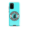 Turquoise phone case for Samsung Galaxy S20, S21, S22 with Coldstreets Worldwide logo