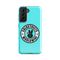 Turquoise phone case with Coldstakes Worldwide logo for Samsung Galaxy S20, S21, S22