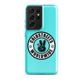 Turquoise phone case with Coldstreets Worldwide logo for Samsung Galaxy S20, S21, S22