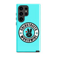 Turquoise phone case with Coldstreets Worldwide logo for Samsung Galaxy S20 S21 S22